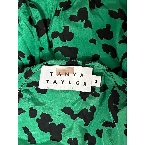Tanya Taylor Green Leopard Nomi Wrap Dress 2 - Picture 9 of 9
